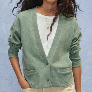 Wrap London Jersey Cardigan in Deep Sea-Foam Green